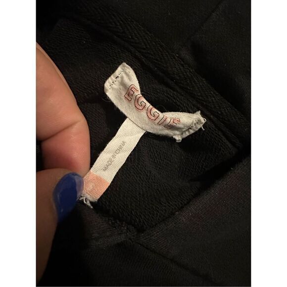 Eggie Brand Women’s Graphic Long Sleeve Hoodie Lightweight Black Size Small - Picture 7 of 9